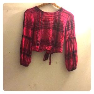 Long sleeved plaid shirt